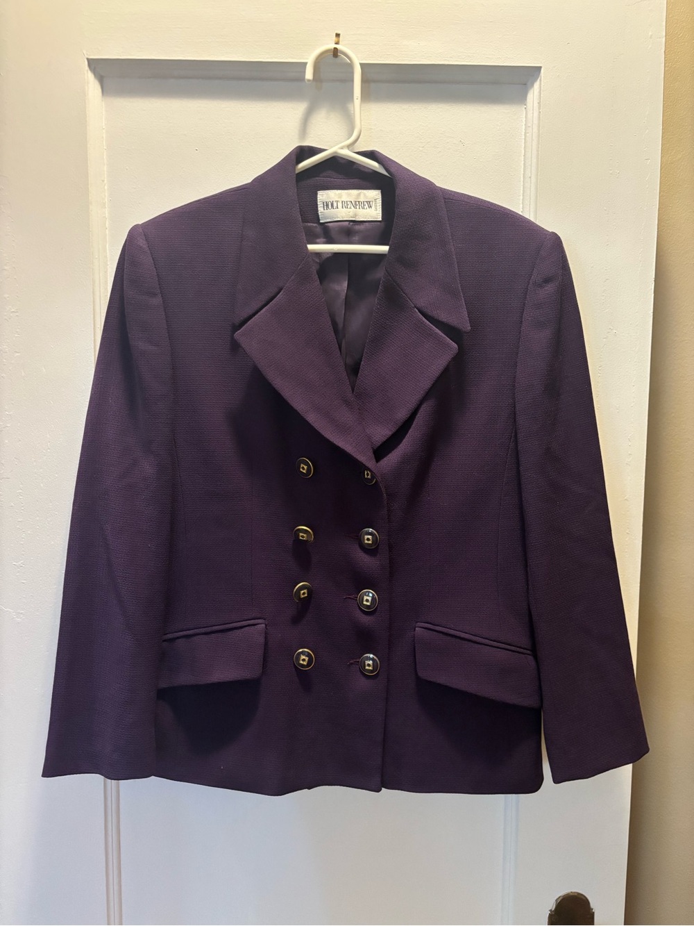 Holt Renfrew Deep Purple Double-Breasted Women's Blazer
